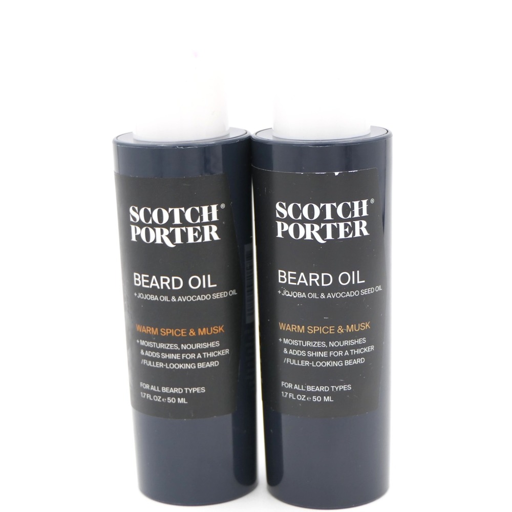 Scotch Porter Beard Oil Warm Spice & Musk 2 Pk 1.7oz Ea Moisturize Shine Nourish